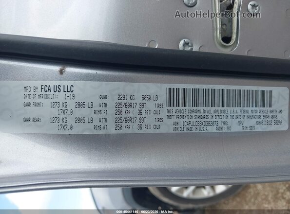 1C4PJLCB8KD382073 2019 JEEP CHEROKEE Silver Շարժիչի բաժամունքի տեսք