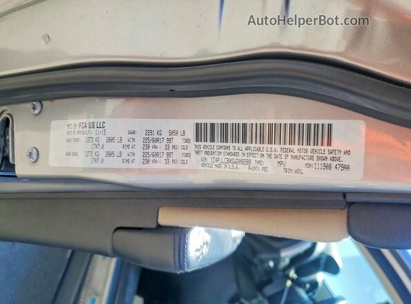 1C4PJLCBXGW208288 2016 JEEP CHEROKEE Silver Вид наклейки з VIN-кодом