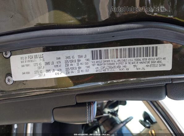 1C4PJLCS6GW351450 2016 JEEP CHEROKEE Зеленый Вид подкапотного пространства