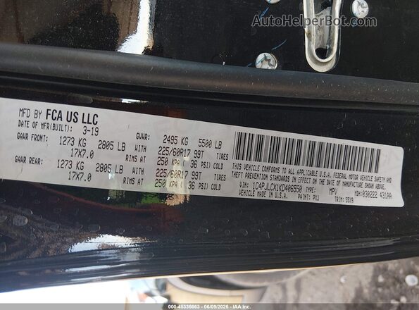 1C4PJLCX1KD406550 2019 JEEP CHEROKEE Black 