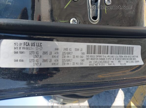 1C4PJLCX5JD595122 2018 JEEP CHEROKEE Черный Вид подкапотного пространства