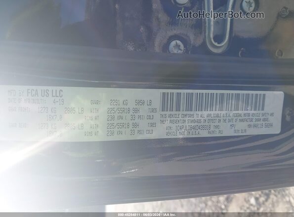 1C4PJLDB4KD439318 2019 JEEP CHEROKEE Black Vista del compartimento del motor