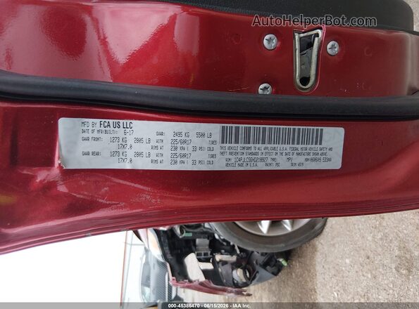 1C4PJLDS6HD216674 2017 JEEP CHEROKEE Maroon ძრავის განყოფილების ხედი
