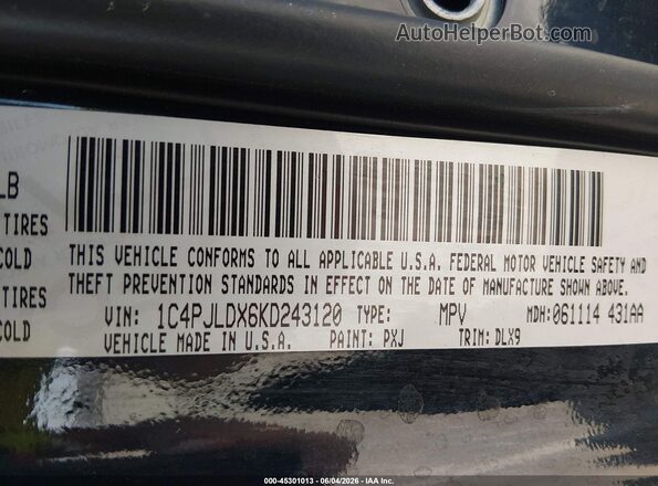 1C4PJLDX6KD243120 2019 JEEP CHEROKEE Black Widok komory silnika