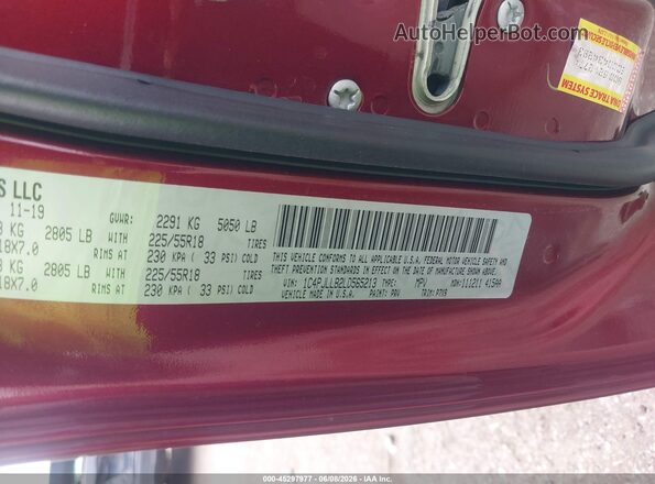 1C4PJLLB2LD565213 2020 JEEP CHEROKEE Бордовый Вид подкапотного пространства