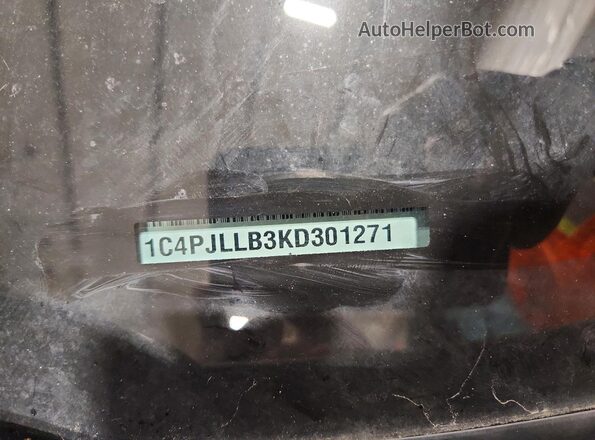 1C4PJLLB3KD301271 2019 JEEP CHEROKEE Серебряный Вид наклейки с VIN-кодом