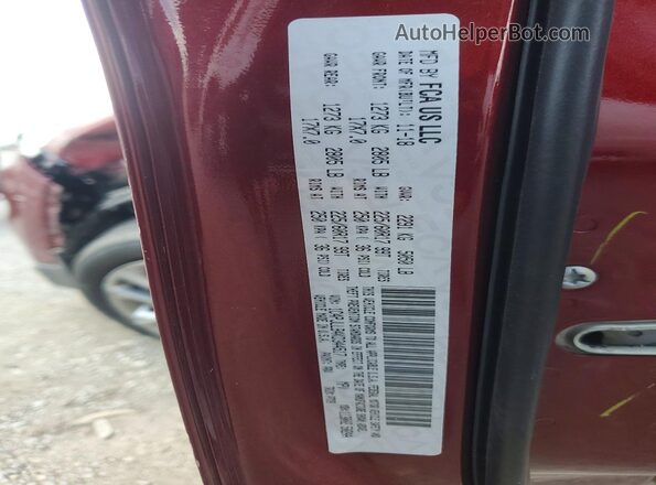 1C4PJLLB4KD344517 2019 JEEP CHEROKEE Burgundy VIN კოდის სტიკერის ხედი