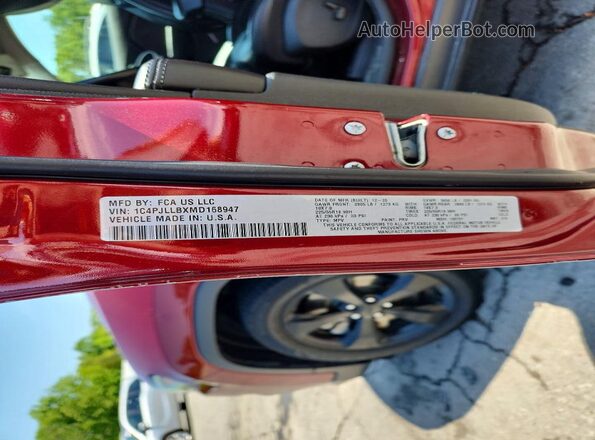 1C4PJLLBXMD168947 2021 JEEP CHEROKEE Burgundy 