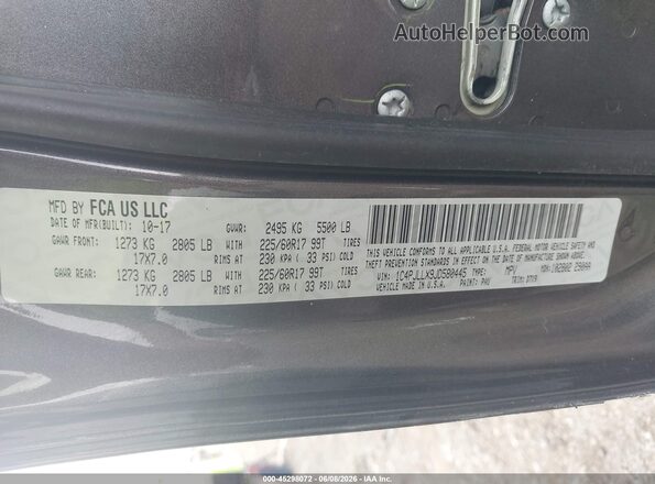1C4PJLLX9JD580445 2018 JEEP CHEROKEE Серый Вид подкапотного пространства