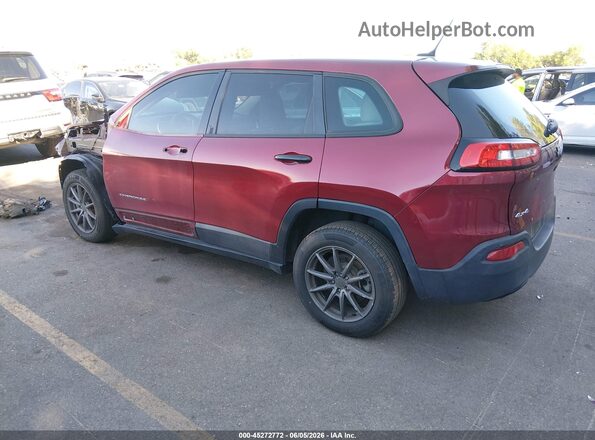 1C4PJMAB7GW110022 2016 JEEP CHEROKEE Красный Задняя левая четверть