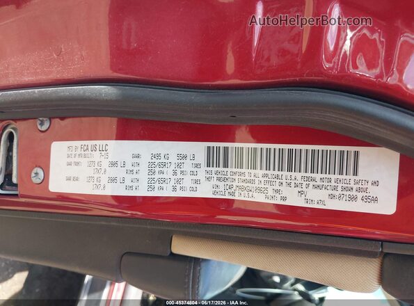 1C4PJMABXGW109625 2016 JEEP CHEROKEE Red Widok komory silnika