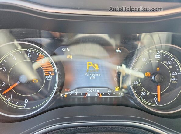1C4PJMBN4KD436907 2019 JEEP CHEROKEE Gray Widok zestawu wskaźników