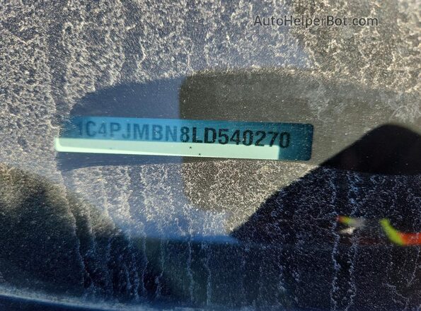 1C4PJMBN8LD540270 2020 JEEP CHEROKEE White Widok wnętrza 360 stopni