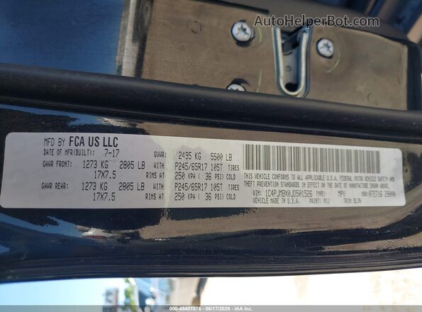 1C4PJMBX0JD501526 2018 JEEP CHEROKEE Black Շարժիչի բաժամունքի տեսք
