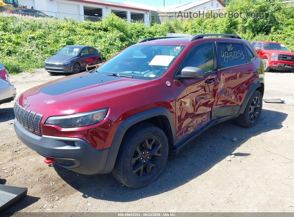 1C4PJMBX0KD185854 2019 JEEP CHEROKEE Burgundy Передня ліва чверть