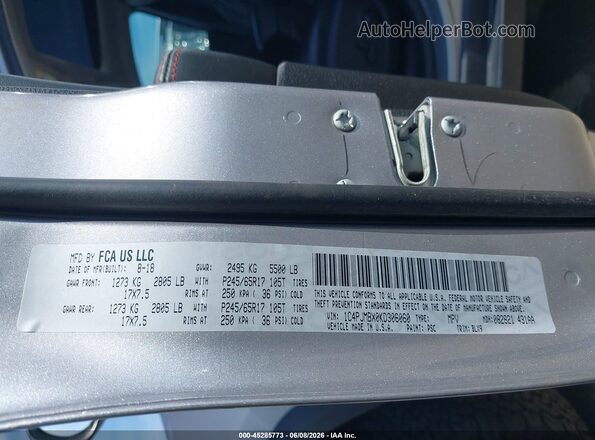 1C4PJMBX0KD306060 2019 JEEP CHEROKEE Gray Вид підкапотного простору