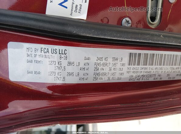 1C4PJMBX1KD283775 2019 JEEP CHEROKEE Red Widok komory silnika