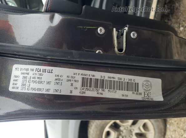1C4PJMBX2LD517567 2020 JEEP CHEROKEE Gray 