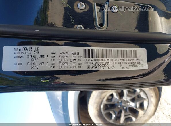 1C4PJMBX3KD257470 2019 JEEP CHEROKEE Black Engine compartment view