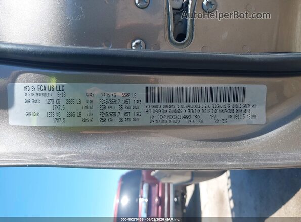1C4PJMBX6KD314003 2019 JEEP CHEROKEE Brown Vista del compartimento del motor