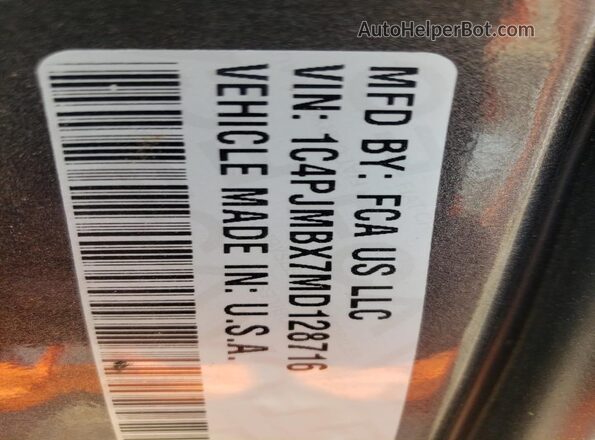 1C4PJMBX7MD128716 2021 JEEP CHEROKEE Black VIN sticker view