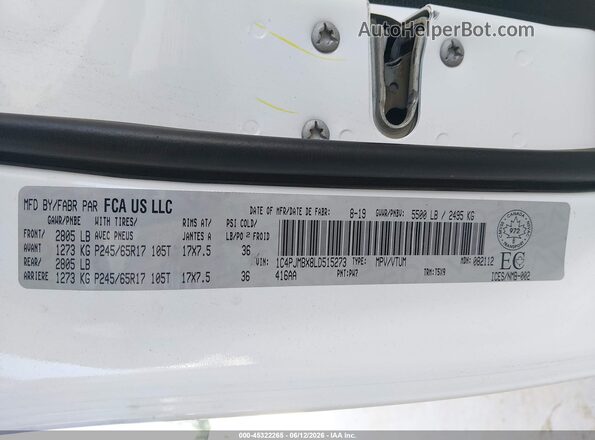 1C4PJMBX8LD515273 2020 JEEP CHEROKEE White ძრავის განყოფილების ხედი