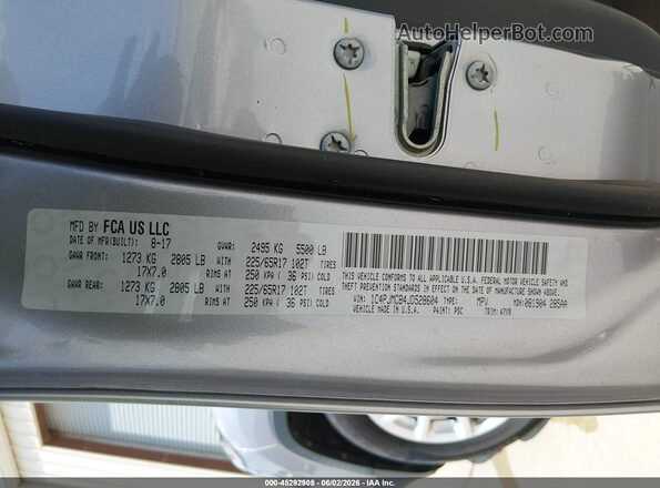 1C4PJMCB4JD528604 2018 JEEP CHEROKEE Silver 