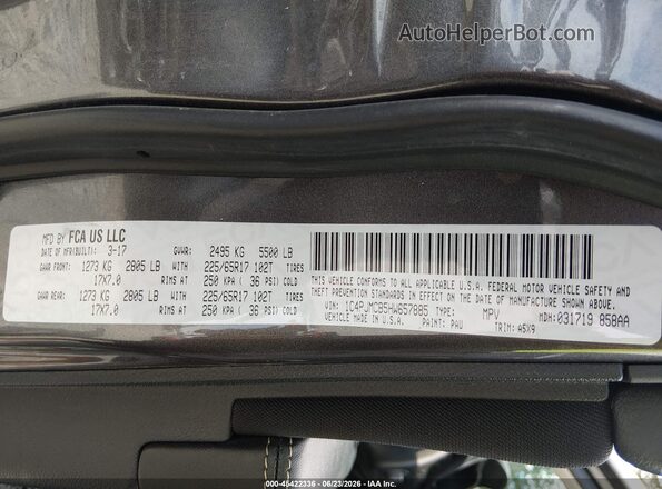 1C4PJMCB5HW657885 2017 JEEP CHEROKEE Black Շարժիչի բաժամունքի տեսք
