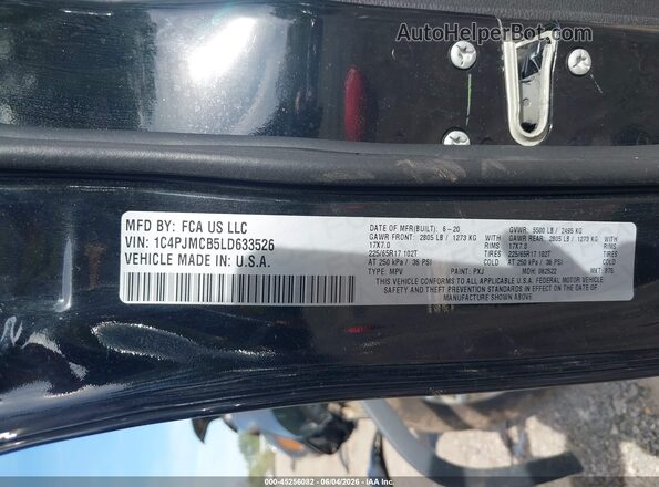 1C4PJMCB5LD633526 2020 JEEP CHEROKEE Black Vista del compartimento del motor