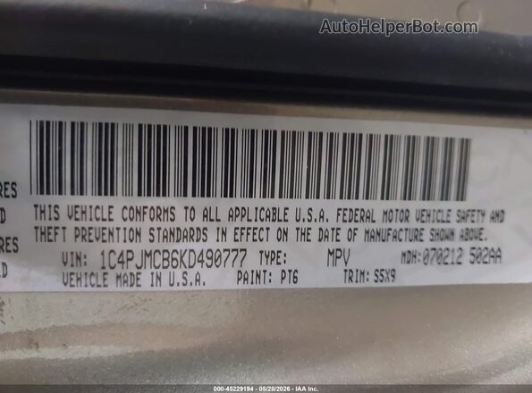 1C4PJMCB6KD490777 2019 JEEP CHEROKEE Brown 