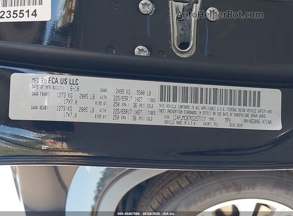1C4PJMCB7KD257717 2019 JEEP CHEROKEE Black Vista del compartimento del motor