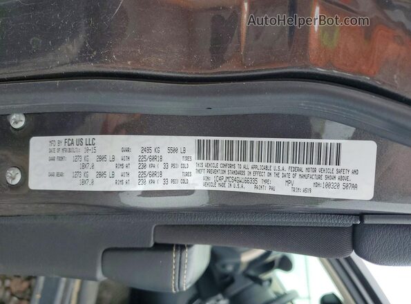1C4PJMCS4GW166335 2016 JEEP CHEROKEE Gray VIN კოდის სტიკერის ხედი