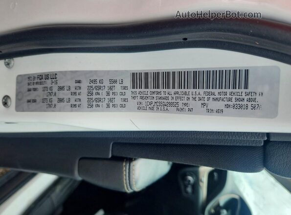 1C4PJMCS5GW299525 2016 JEEP CHEROKEE White VIN կոդի պիտակի տեսք