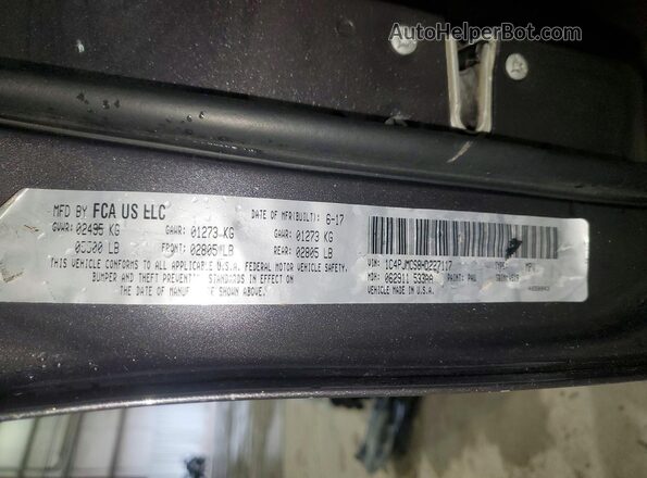 1C4PJMCS8HD227117 2017 JEEP CHEROKEE Charcoal VIN sticker view