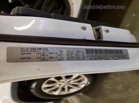 1C4PJMCX5LD567264 2020 JEEP CHEROKEE White VIN კოდის სტიკერის ხედი