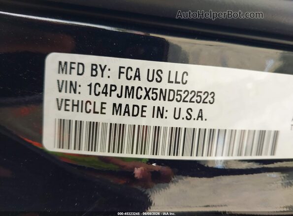 1C4PJMCX5ND522523 2022 JEEP CHEROKEE Black Widok komory silnika