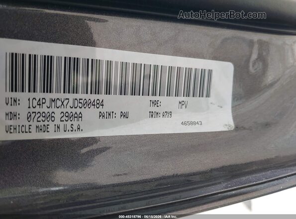 1C4PJMCX7JD500484 2018 JEEP CHEROKEE Gray ძრავის განყოფილების ხედი