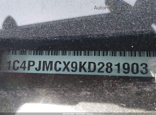 1C4PJMCX9KD281903 2019 JEEP CHEROKEE Бордовый 