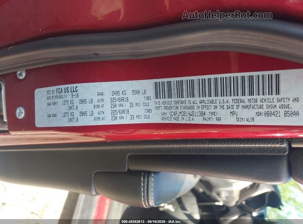 1C4PJMDB1HW511384 2017 JEEP CHEROKEE Red Engine compartment view