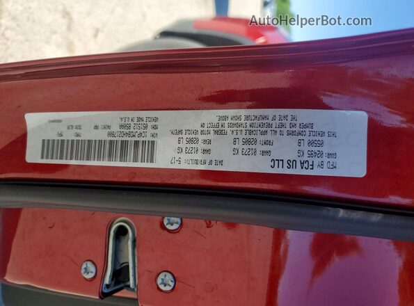 1C4PJMDB4HD217800 2017 JEEP CHEROKEE Red VIN sticker view