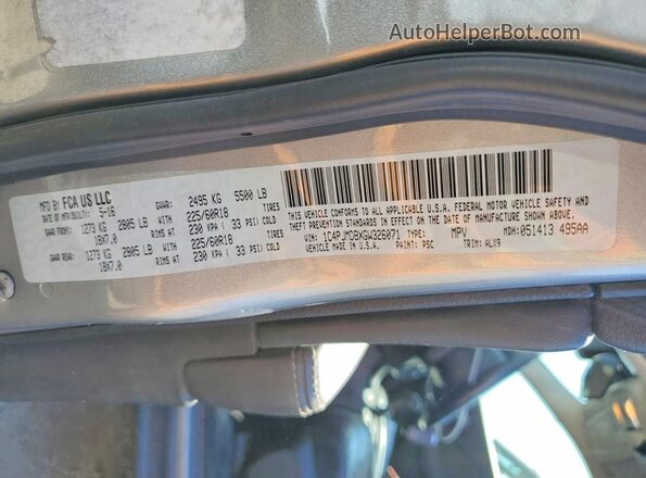 1C4PJMDBXGW326071 2016 JEEP CHEROKEE Silver 