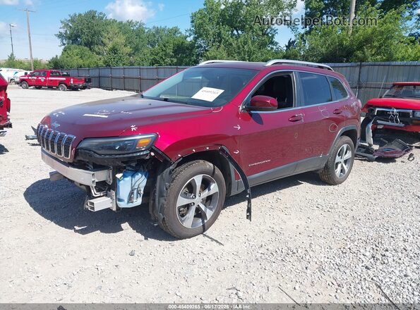 1C4PJMDN3LD646462 2020 JEEP CHEROKEE Burgundy Առջևի ձախ երեք քառորդ տեսարան