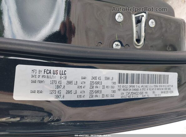 1C4PJMDN4KD214509 2019 JEEP CHEROKEE Black ძრავის განყოფილების ხედი