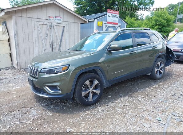 1C4PJMDN9KD180194 2019 JEEP CHEROKEE Green წინა მარცხენა ხედი სამი მეოთხედიდან