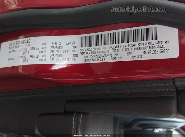 1C4PJMDS1GW365471 2016 JEEP CHEROKEE Red Widok komory silnika