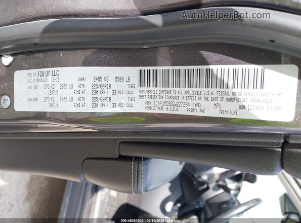 1C4PJMDS6GW227294 2016 JEEP CHEROKEE Silver Շարժիչի բաժամունքի տեսք