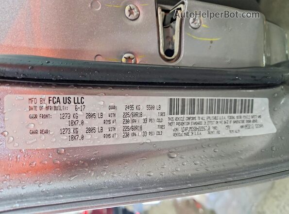 1C4PJMDS8HD223700 2017 JEEP CHEROKEE Серебряный Вид подкапотного пространства