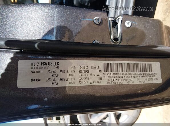 1C4PJMDX2LD587437 2020 JEEP CHEROKEE Gray Vista del compartimento del motor