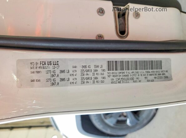 1C4PJMDX3JD610382 2018 JEEP CHEROKEE White Вид наклейки з VIN-кодом