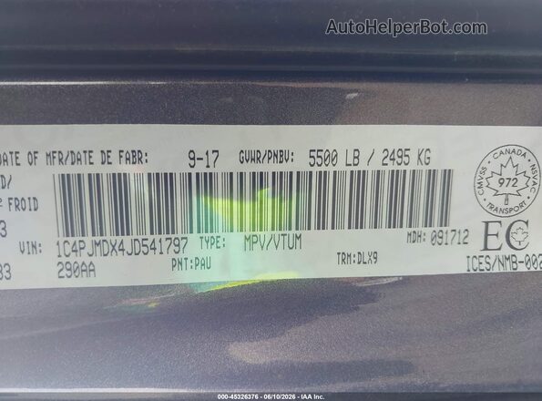1C4PJMDX4JD541797 2018 JEEP CHEROKEE Gray Widok komory silnika